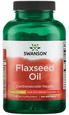Swanson - lněný olej, 1000 mg - 100 měkkých gelů