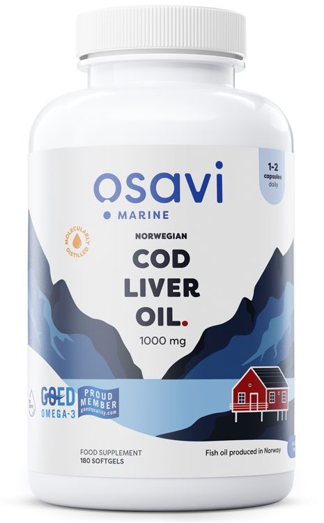 Osavi - Norští kapsle s rybím játry, 1000mg (citron) - 180 kapslí