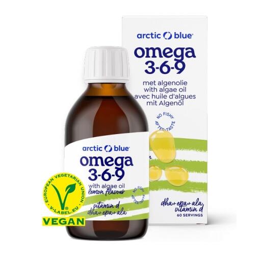 Algeolie DHA + EPA + Hampfrøolie ALA med Vitamin D