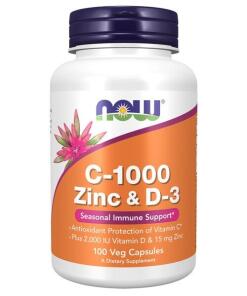 C-1000 med Zink & D3 - 100 vegetabilske kapsler