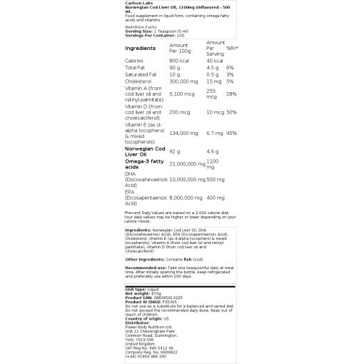 1100mg uden smag - 500 ml.