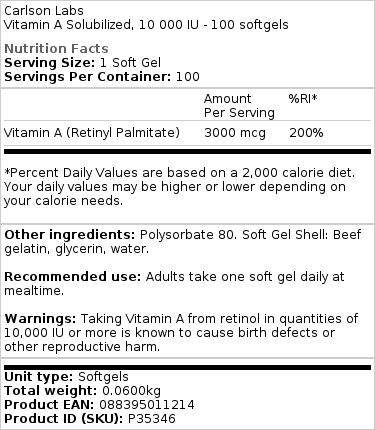 10 000 IE - 100 softgels