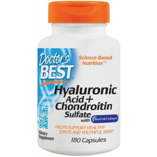 Hyaluronsyre + Chondroitinsulfat med BioCell Collagen - 180 kapsler