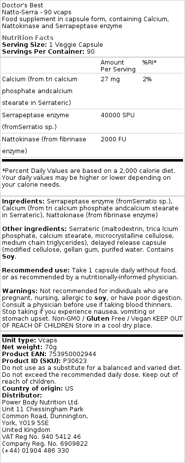 Natto-Serra - 90 kapslí veganských - Obrázek 2