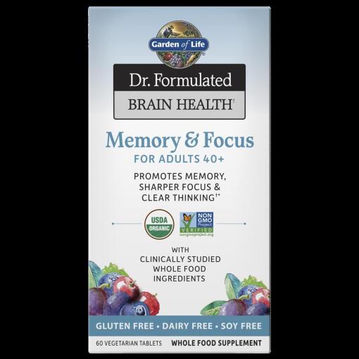 Dr. Formulated Hukommelse & Fokus for voksne 40+ - 60 vegetariske tabletter