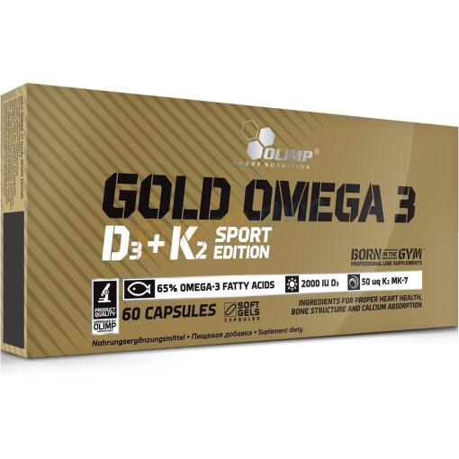 Gold Omega 3 D3 + K2 Sport Edition - 60 kapsler
