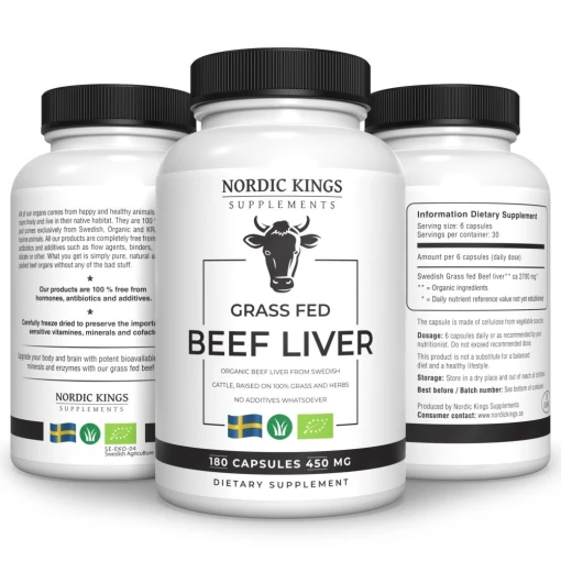 Nordic Kings 100% Travnatě Krmená Bio Hovězí Játra - 180 kapslí - Obrázek 2