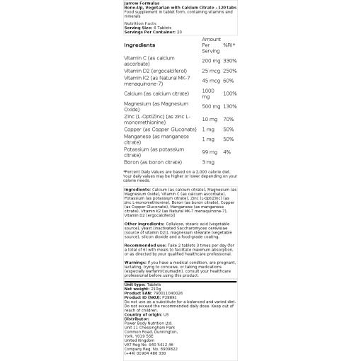 Vegetarisk med Calcium Citrate - 120 tabs