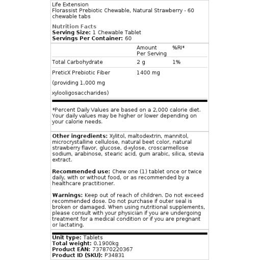 Natural Strawberry - 60 vegetariske tyggetabletter