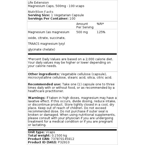 500mg - 100 kapsler
