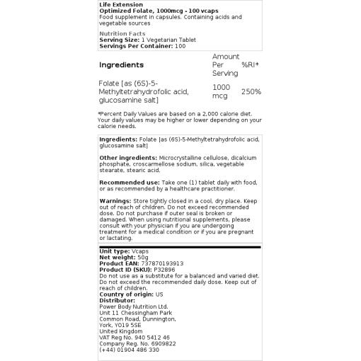 1700mcg - 100 vegetariske faner