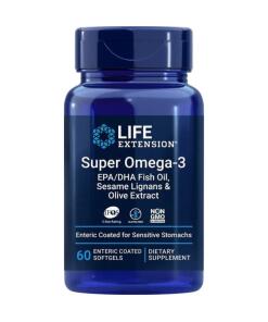 Super Omega-3 EPA/DHA med sesamlignaner og olivenekstrakt - 60 enteric coatede softgels