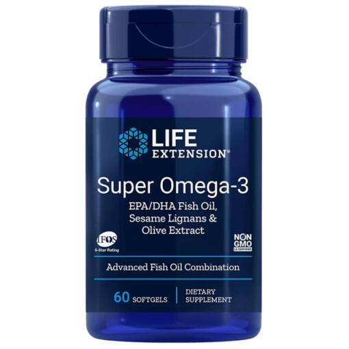 Super Omega-3 EPA/DHA med sesamlignaner og olivenekstrakt - 60 softgels