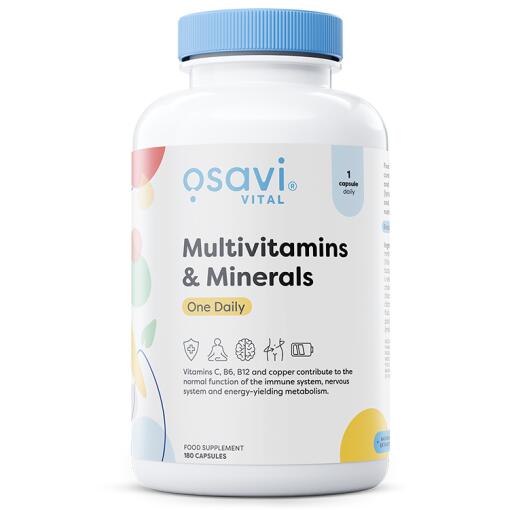 Multivitaminer & Mineraler Én Daglig - 180 kapsler