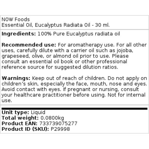 Eucalyptus Radiata Oil - 30 ml.