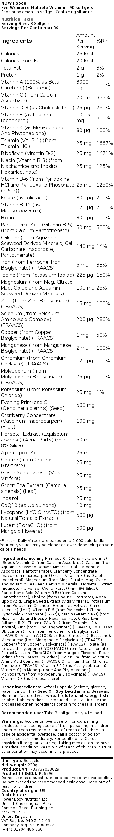 Eve Multivitamín pro ženy - 90 měkkých kapslí - Obrázek 2