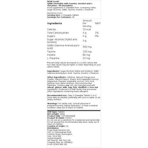 Inositol og L-Theanin - 90 tyggetabletter