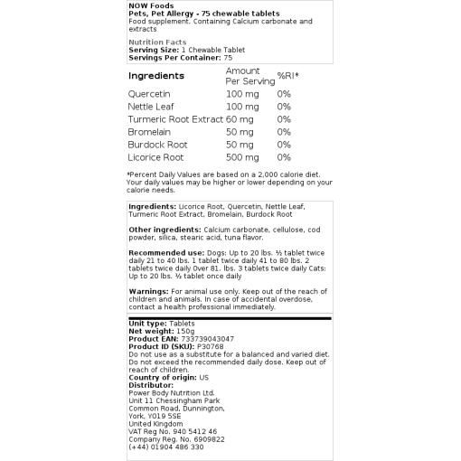 allergitabletter - 75 tyggetabletter