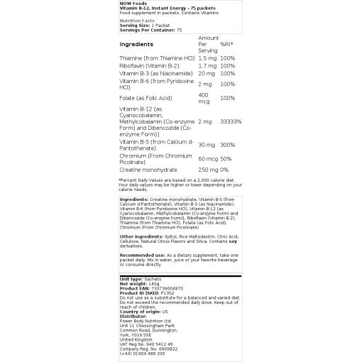 Vitamín B-12, Okamžitá Energie - 75 balení - Obrázek 3