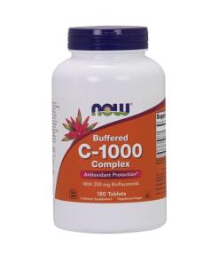 Vitamin C-1000-kompleks - Bufferet med 250 mg bioflavonoider - 180 tabletter