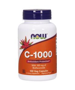 Vitamin C-1000 med 100 mg bioflavonoider - 100 kapsler