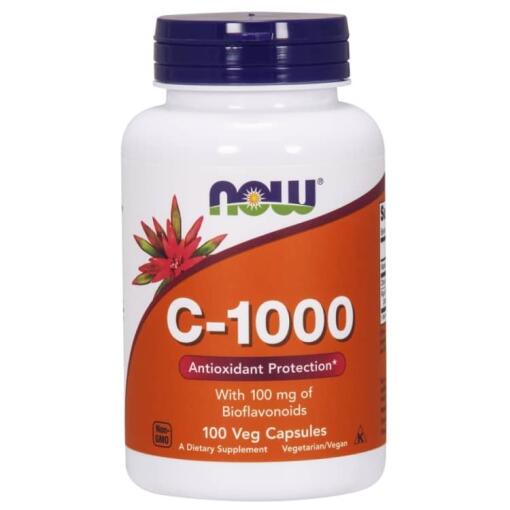Vitamin C-1000 med 100 mg bioflavonoider - 100 kapsler