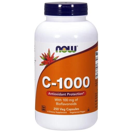 Vitamin C-1000 med 100 mg bioflavonoider - 250 kapsler