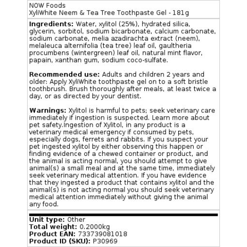 Neem & Tea Tree Tandpasta Gel - 181 g