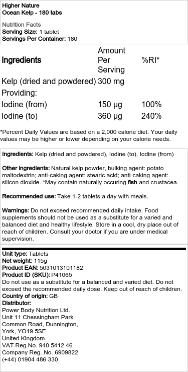 Mořské řasy - 180 tablet - Obrázek 2