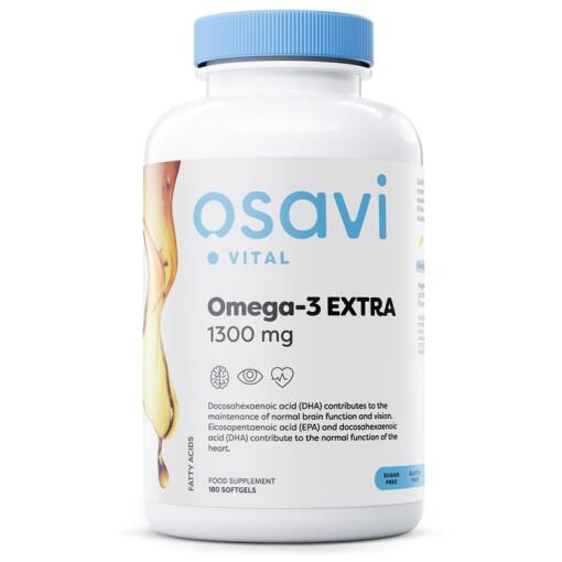 Omega-3 Ekstra - 1300 mg (Citron) - 180 bløde kapsler