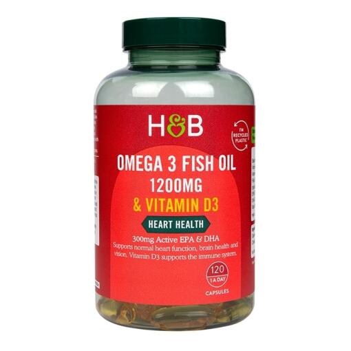 Omega 3 fiskeolie 1200mg & vitamin D3