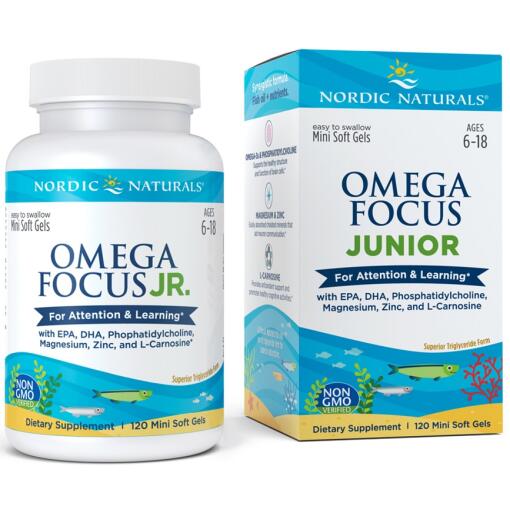 Omega Fokus Junior - 120 mini softgels