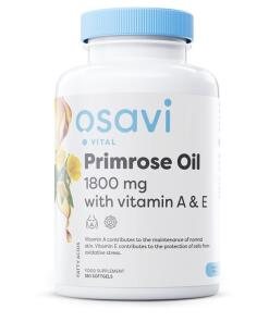 Primroseolie med vitamin A & E - 1800 mg - 180 bløde kapsler
