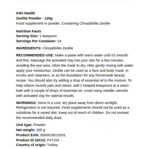 KIKI Health - Zeolitový prášek - Obrázek 2