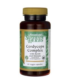 Cordyceps-kompleks med Reishi og Shiitake-svampe - 60 vcaps