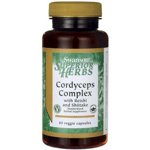 Cordyceps-kompleks med Reishi og Shiitake-svampe - 60 vcaps