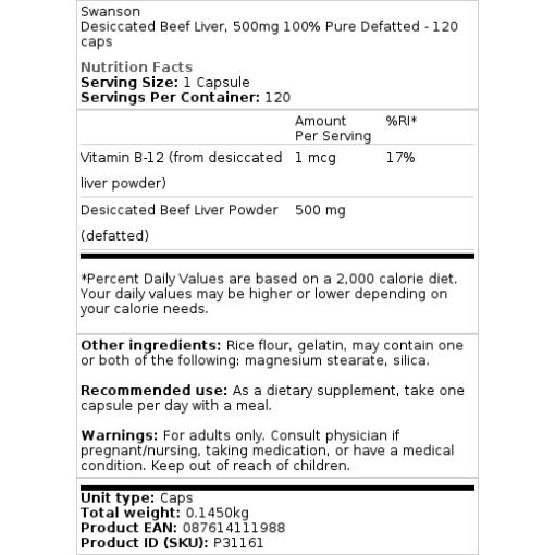 500 mg - 120 kapsler