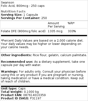 800mcg - 250 kapsler