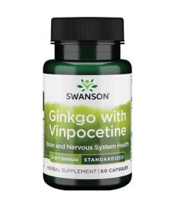 Ginkgo med standardiseret Vinpocetin - 60 kapsler