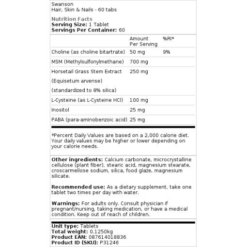 hud og negle - 60 tabletter