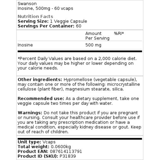 500 mg - 60 kapsler