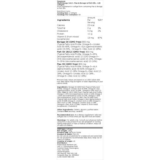 boragoolie og fiskeolier - 120 softgels