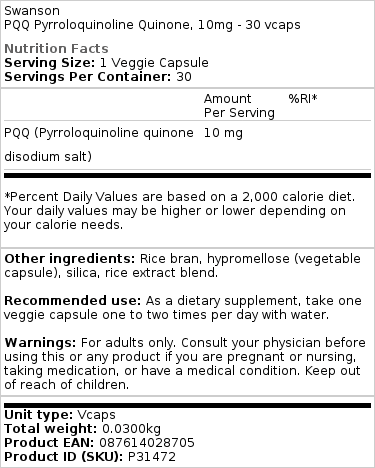 PQQ Pyrrolochinolinchinon, 10 mg - 30 kapslí - Obrázek 3