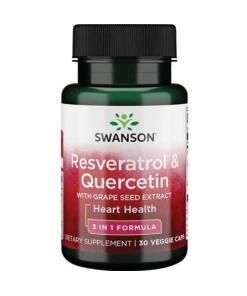 Resveratrol & Quercetin - 30 vegetabilske kapsler