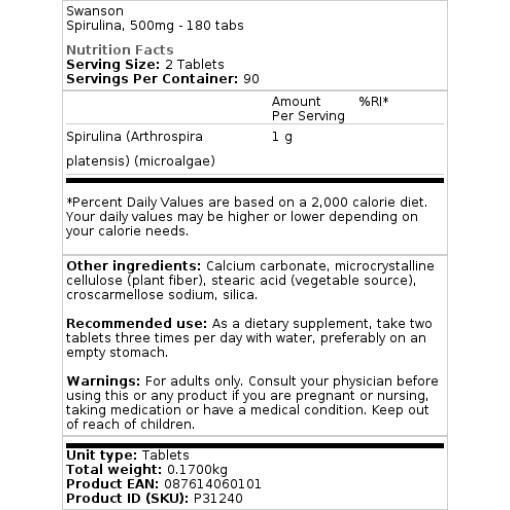500 mg - 180 tabletter