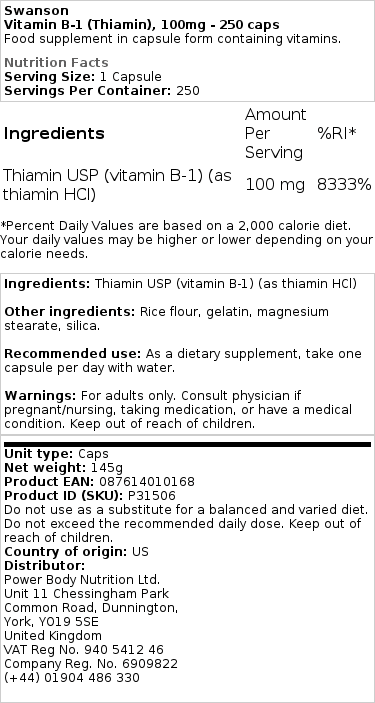 100 mg - 250 kapsler