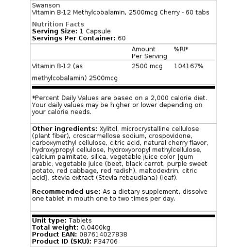2500mcg Kirsebær - 60 tabletter