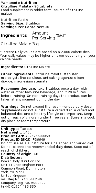 Citrulin malát - 90 tablet - Obrázek 2