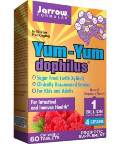 Yum-Yum Dophilus - 1 milliard CFU (hindbær) - 60 tyggetabletter