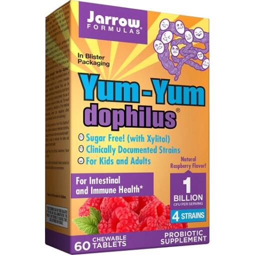 Yum-Yum Dophilus - 1 milliard CFU (hindbær) - 60 tyggetabletter